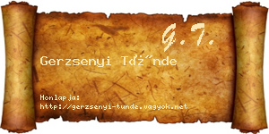 Gerzsenyi Tünde névjegykártya